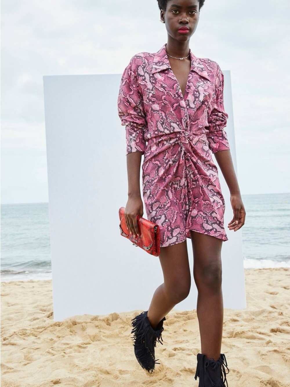 Zadig & Voltaire Rozo Wild Snake Printed Silk Dress